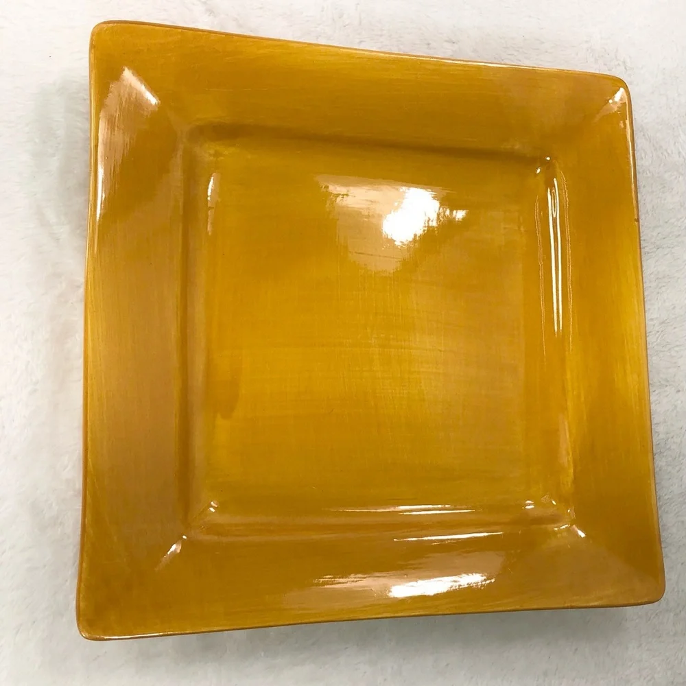 Pier 1 Imports Square 11” Dinner Plate Mustard